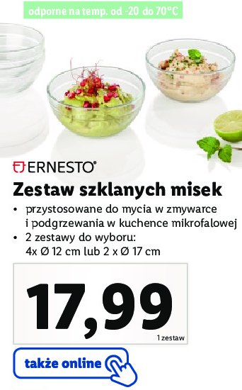 Miski szklane 12 cm Ernesto promocja