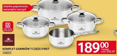 Komplet garnków 7 części First Gerlach promocja w Selgros