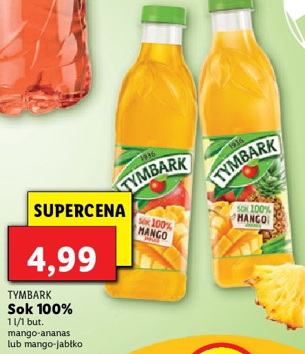 Sok 100% mango-ananas Tymbark 1936 promocja
