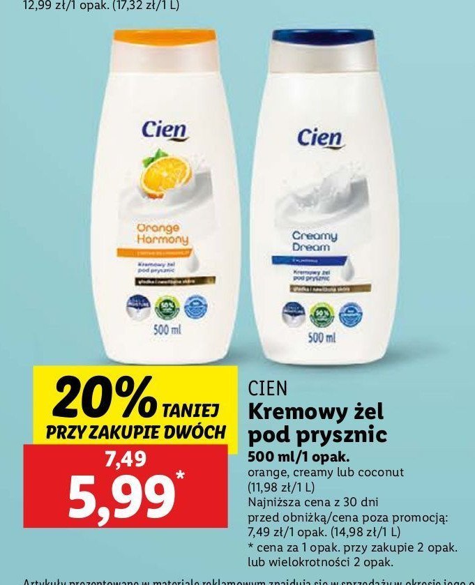 Perłowy żel pod prysznic orange harmony Cien promocja