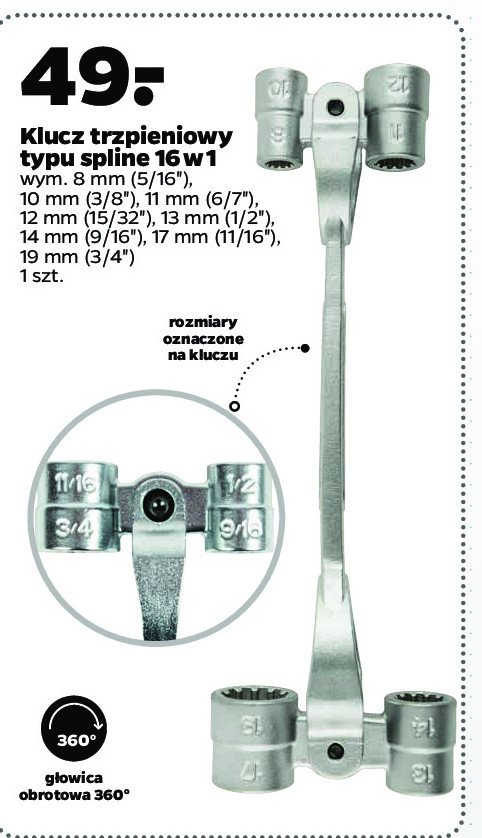 Klucz p艂asko-oczkowy spline 10 mm Neo promocja