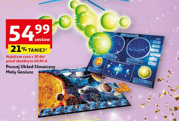 Mały geniusz - układ słoneczny puzzle dwustronne Dante promocja w Auchan