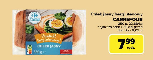 Chleb bezglutenowy jasny Carrefour extra promocja w Carrefour