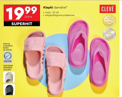 Klapki damskie 37-40 Cleve promocja