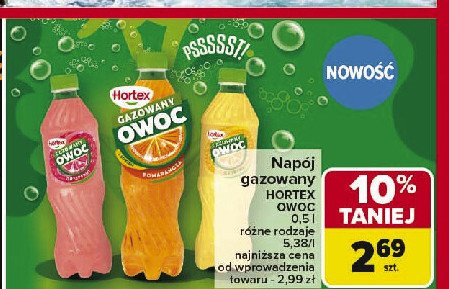 Napój grejpfrut Hortex gazowany owoc promocja w Carrefour