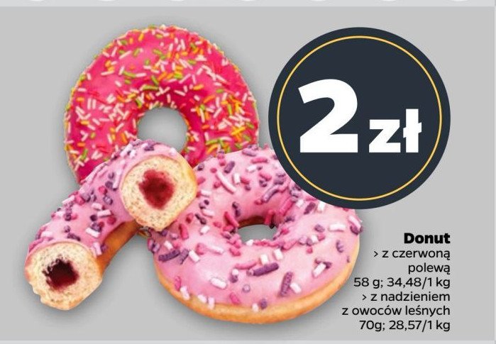 Donut z nadzieniem owoce leśne promocja w Netto