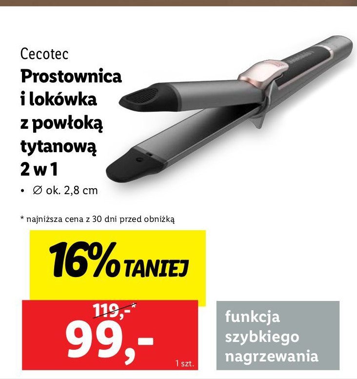 Prostownica i lokówka z powłoką tytanową 2w1 CECOTEC promocja