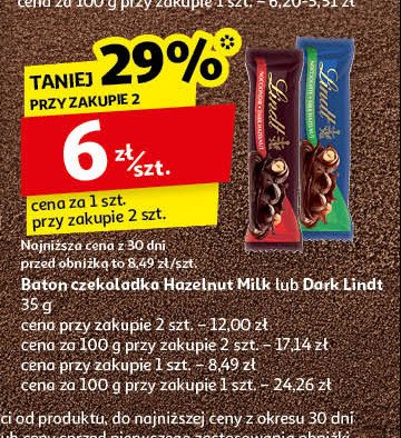 Baton z orzechami Lindt promocja w Auchan