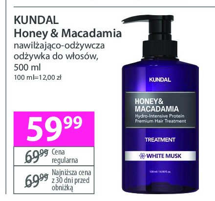 Odżywka do włosów honey & macadamia Kundal honey & macadamia promocja