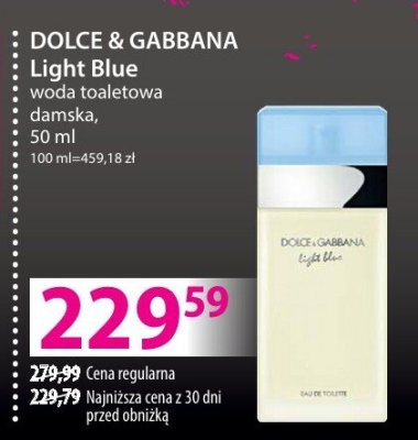 Perfumy DOLCE & GABBANA Light Blue woda perfumowana damska promocja w Hebe