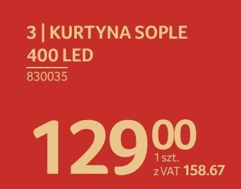 Kurtyna sople 400 LED promocja w Selgros