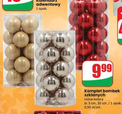 Komplet bombek szklanych różne kolory promocja w Dino