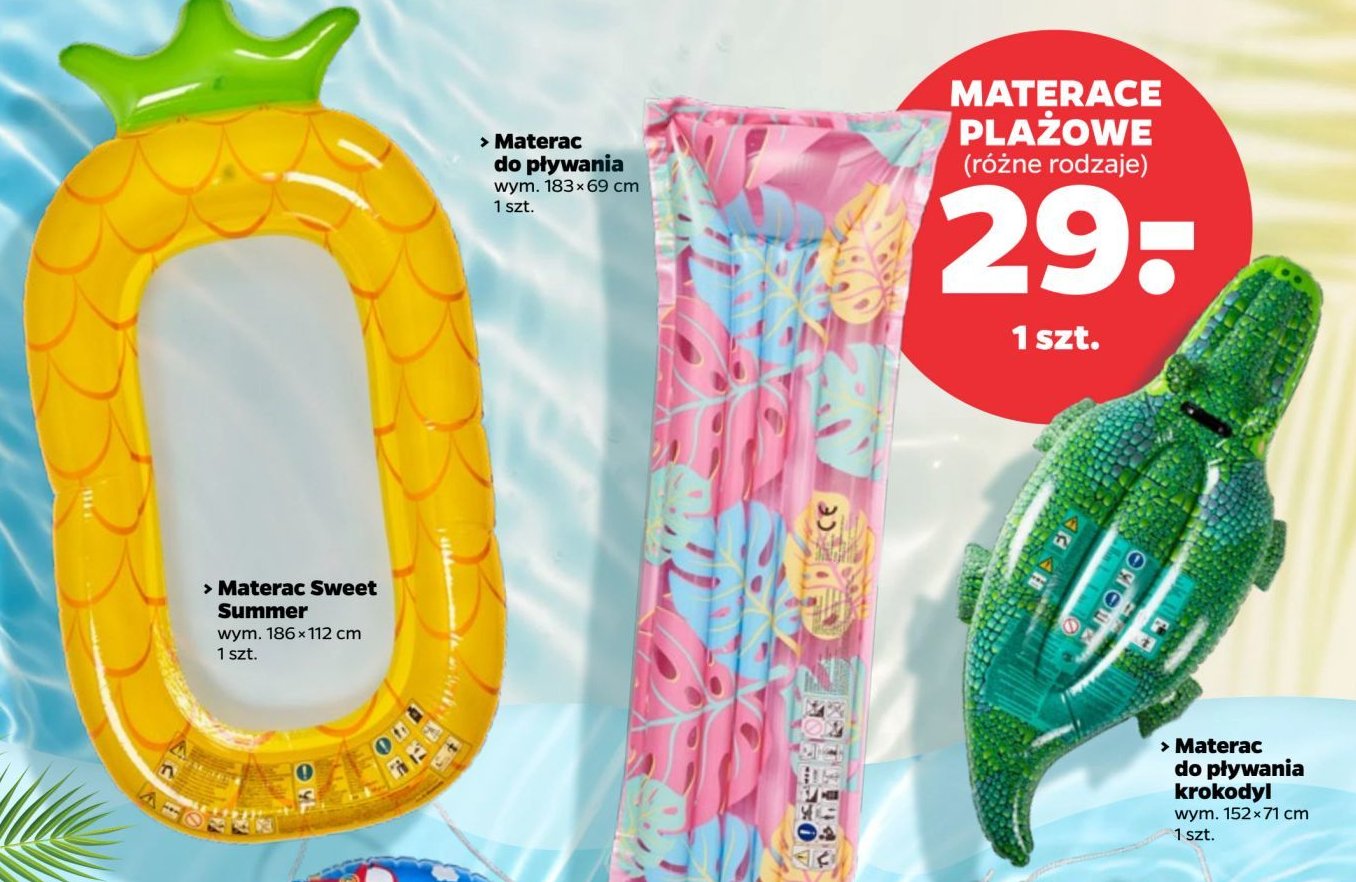 Materac sweet summer 186 x 112 cm promocja w Netto