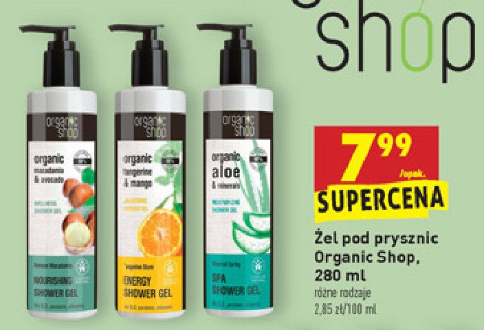 Żel pod prysznic organic tangerine & mango Organic shop promocja