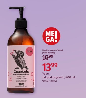 Żel pod prysznic czereśnia i mleczko migdałowe Yope promocja