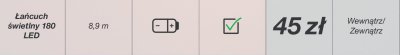 Łańcuch świetlny 180 LED promocja w KiK