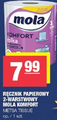 Ręcznik papierowy 2-warstwowy Mola Komfort promocja w SPAR