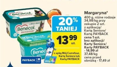 Margaryna 400 g Benecol promocja w Carrefour