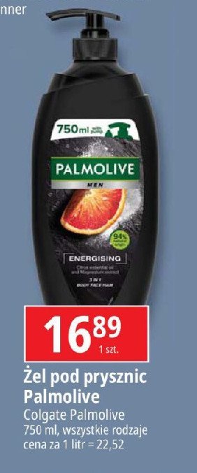 Żel pod prysznic energising Palmolive for men promocja w Leclerc