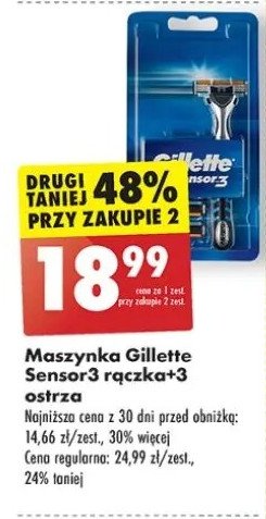 Wkłady do maszynki Gillette sensor 3 promocja