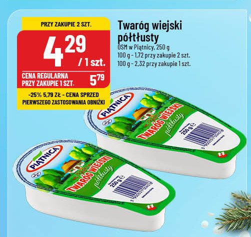 Twaróg półtłusty klinek Piątnica promocja w POLOmarket