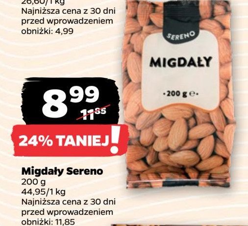 Migdały Sereno promocja w Netto