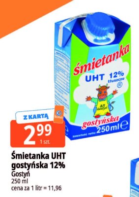 Śmietanka UHT gostyńska 12% promocja w Leclerc