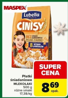 Płatki śniadaniowe MLESSY CINISY różne smaki promocja w Carrefour Market