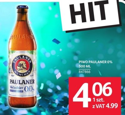 Piwo Paulaner 0% 500 ml promocja w Selgros