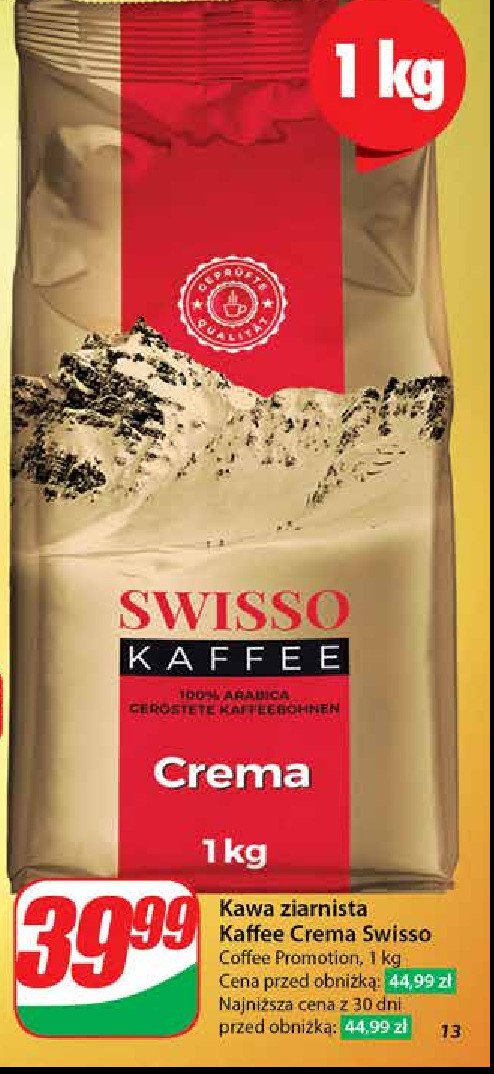 Kawa Swisso kaffee crema promocja