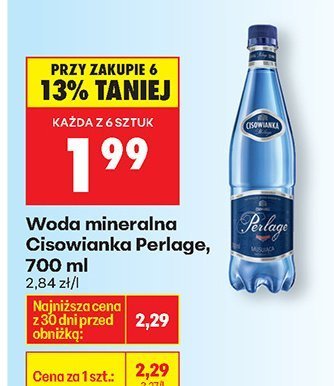 Woda mineralna Cisowianka Perlage promocja w Biedronka
