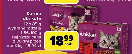 Potrawka w galaretce smaki wołowe Whiskas promocja w Carrefour