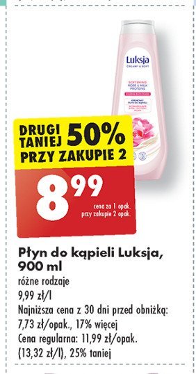 Płyn do kąpieli rose & milk protein Luksja creamy & soft promocja