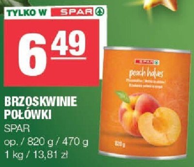Brzoskwinie połówki SPAR promocja w SPAR