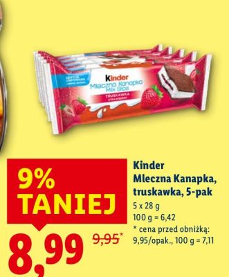 Mleczna Kanapka, truskawka, 5-pak promocja w Lidl