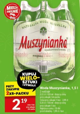 Woda Muszynianka, 1,5 l promocja w Twój Market
