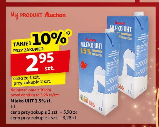 Mleko 1.5% Auchan promocja