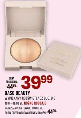Wypiekane rozświetlacze DASO Beauty Duo promocja w Drogerie Natura