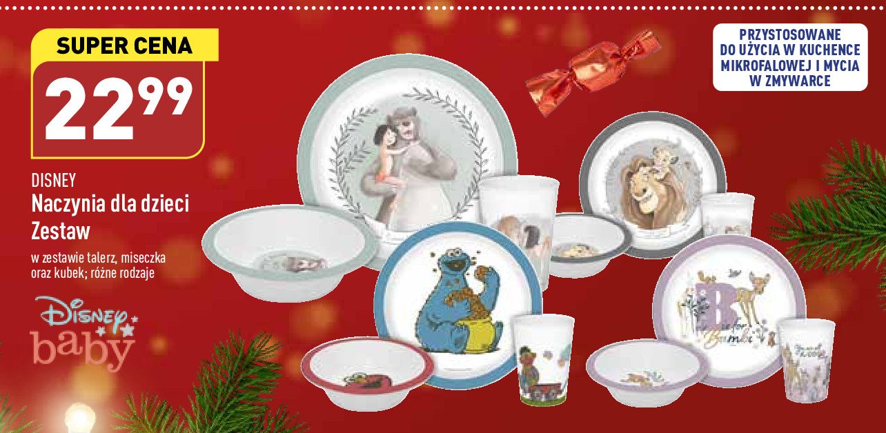 Komplet naczyń talerz + miska + kubek bambi promocja