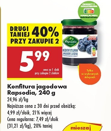 Konfitura jagodowa Rapsodia promocja
