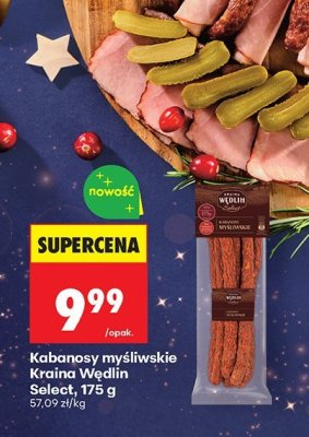 Kabanosy myśliwskie Kraina Wędlin Select promocja w Biedronka