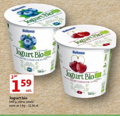 Jogurt wiśnia Bakoma jogurt bio promocja