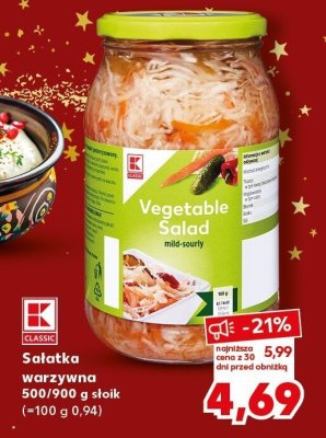 Sałatka warzywna Kaufland 500/900 g promocja w Kaufland