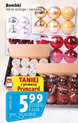 Bombki różne rodzaje i rozmiary promocja w Prim Market