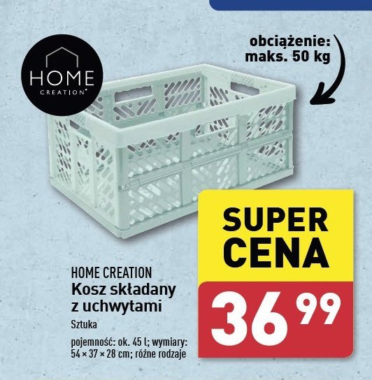 Kosz składany z uchwytami Home creation promocja