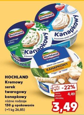 Kremowy serek twarogowy kanapkowy różne rodzaje 130g promocja w Kaufland