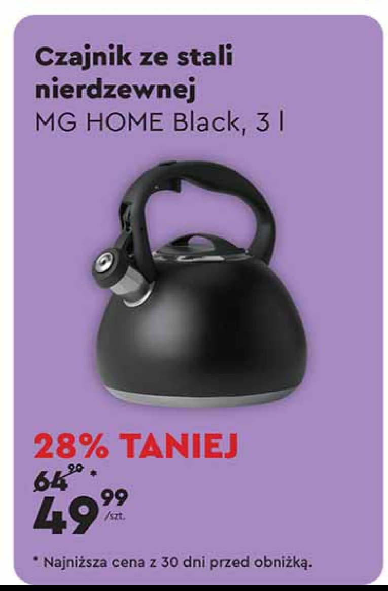 Czajnik black 3 l Mg home promocja