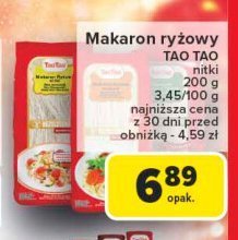 Makaron ryżowy wstążki Tao tao promocja w Carrefour