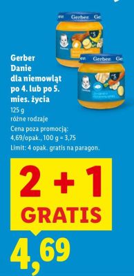 Danie dla niemowląt, różne rodzaje 2+1 GRATIS promocja w Lidl