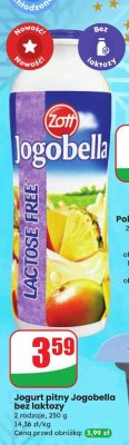 Jogurt pitny Jogobella bez laktozy promocja w Dino